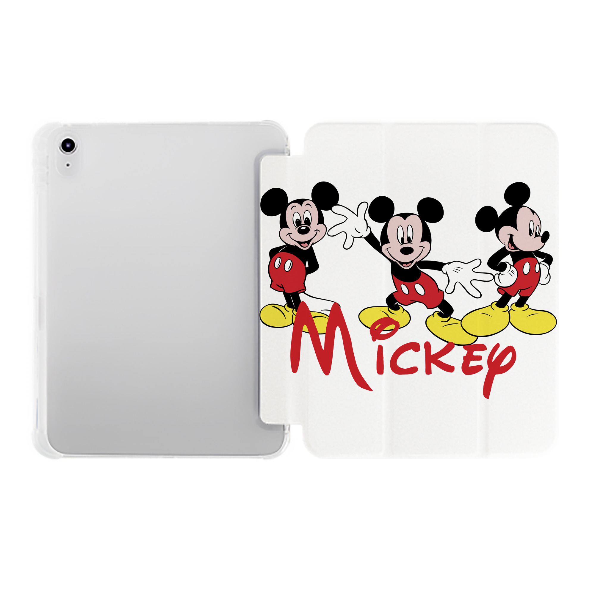 （画像用） ミッキーマウス Mickey Mouse IPad ケース ペン収納付き 三つ折りスタンド PUレザー×シリコン 対応機種9.5/10.5/10.9インチ